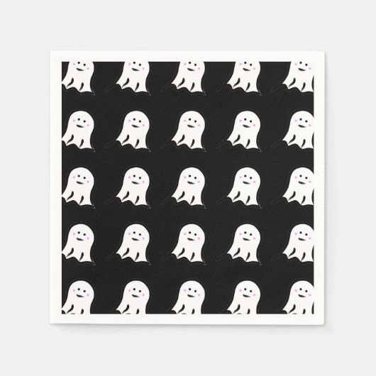 赤面幽霊かわいいハロウィーン スタンダードカクテルナプキン (正面)