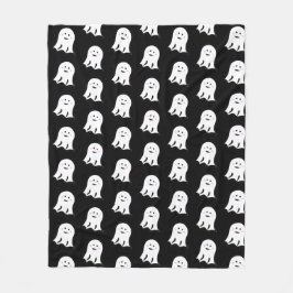 赤面幽霊かわいいハロウィーン フリースブランケット