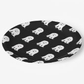 赤面幽霊かわいいハロウィーン ペーパープレート (アングル)