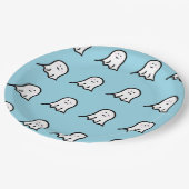 赤面幽霊かわいいハロウィーン ペーパープレート (アングル)