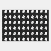 赤面幽霊かわいいハロウィーン ラッピングペーパーシート (正面2)