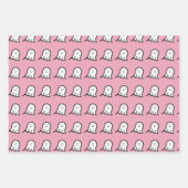 赤面幽霊かわいいハロウィーン ラッピングペーパーシート (正面)