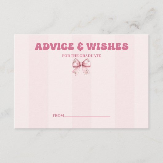 赤面弓卒業パーティーアドバイスアンドウィッシュ エンクロージャーカード (正面)