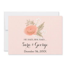 赤面彼は、彼女はブライダルシャワーゲームカードと言った