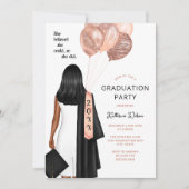 赤面彼女信じは女の子の卒業式パーティー 招待状 (正面)