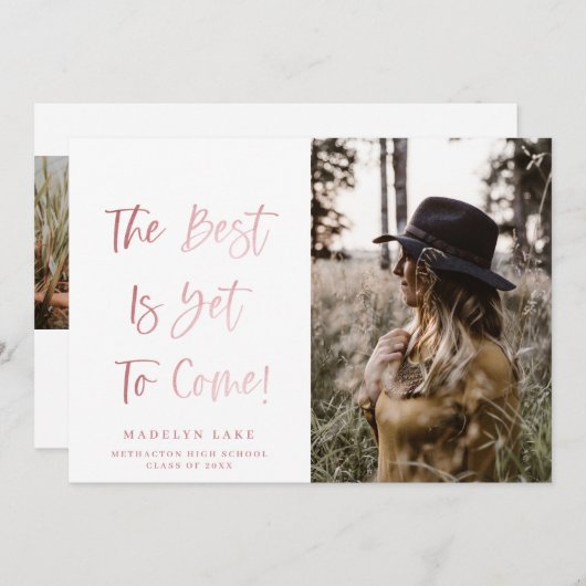 赤面感動的写真卒業発表 案内状 (正面/裏面)