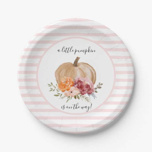 赤面我々の小さなカボチャは途中のプレート ペーパープレート (正面)