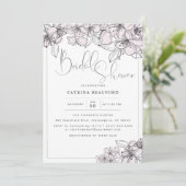 赤面手描きフローラ花ブライダルシャワー 招待状 (スタンド正面)