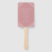 赤面手描きリーフモノグラムアートウェディングプログラム ハンドファン (裏面)