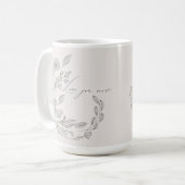 赤面手描き植物愛あなたより引用文 コーヒーマグカップ (正面左)