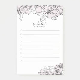 赤面手描き花植物ポストイットノート ポストイット