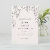 赤面手描き葉花嫁結婚の親 招待状 (スタンド正面)