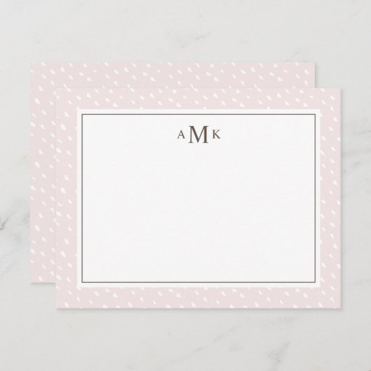 赤面抽象芸術ドットモノグラムの ノートカード (正面/裏面)