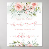 赤面救済ピンク忙しお母さんが封筒に住所 ポスター (正面)