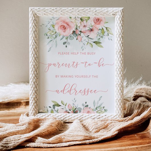 赤面救済親忙しが封筒に住所を記入 ポスター