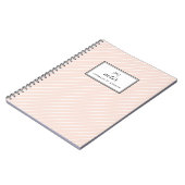 赤面斜ストライプ線パタパーソナライズされたーン ノートブック (左側)
