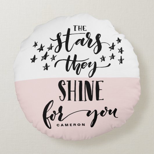 赤面星があなたのために輝く | 手書き ラウンドクッション (裏面)
