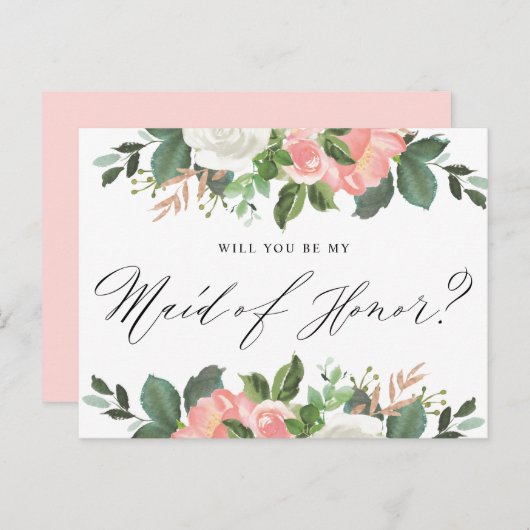 赤面春フローラが私のメイド・オブ・オーナー(花嫁付き添い人) ポストカード (正面/裏面)