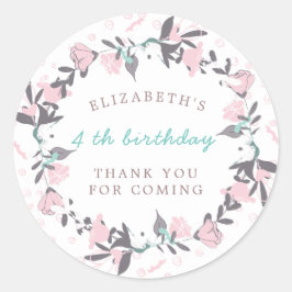 赤面春フローラリース誕生日感謝していあなた ラウンドシール