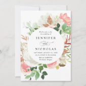 赤面春フローラ結婚フレーム 招待状 (正面)