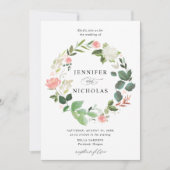 赤面春フローラ結婚リース 招待状 (正面)