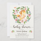 赤面春フローラ馬ガールベビーシャワー 招待状 (正面)