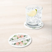 赤面春フローラ |パーソナライズされた結婚s ラウンドペーパーコースター (インサイチュ)