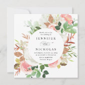 赤面春フローラ |丸枠結婚の数 招待状 (正面)