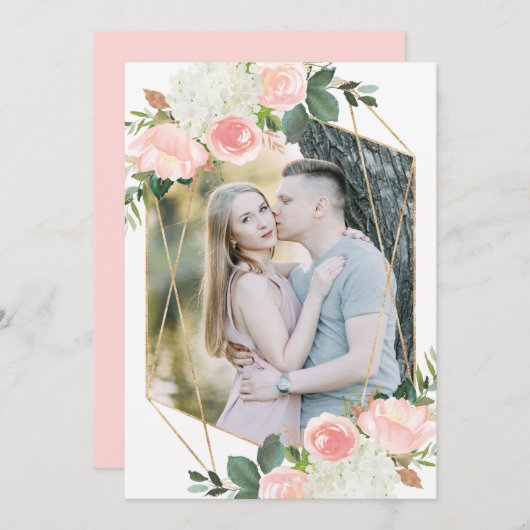 赤面春フローラ |写真の日付カードの保存 セーブザデート (正面/裏面)