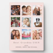 赤面最高のピンクおばあちゃん写真家族コラージュ フォトプラーク (正面)