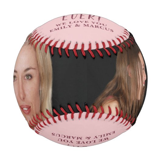 赤面最高のピンク母の日2写真 野球ボール (正面)