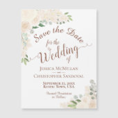 赤面桃のバラ日付書道マグネットを保存 (正面)