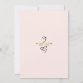 赤面桃フローラ水彩葉樹林緑 招待状 (裏面)