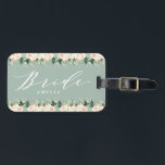 赤面桃フローラ 葉パーソナライズされた結婚の ラゲッジタグ<br><div class="desc">赤面桃フローラ 葉のパーソナライズされた結婚花嫁の新婚旅行ギフト。</div>