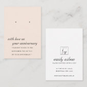 赤面桃桃ピンク記念イヤリングディスプレイカード プレイスカード (正面/裏面)