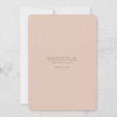 赤面桃 | オリーブグリーンヴィンテージ結婚バラ 招待状 (裏面)