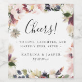 赤面梅素朴フローラフレ結婚ーム ワインラベル (シングルラベル)