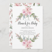 赤面水の色のフローラブランチのためのベビーシャワー 招待状 (正面/裏面)