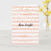 赤面水カラーストライプ金ゴールド星 カード (黄色い花)