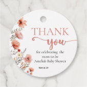 赤面水カラーフローラベビー開花メッセージカード フェイバータグ (正面)