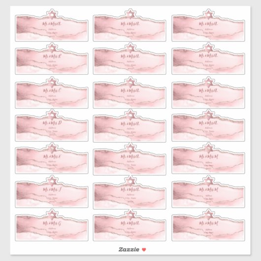 赤面水カラー瑪瑙の透明ゲストアドレス シール (シート)