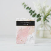 赤面水彩と大理石|イヤリングディスプレイカード 名刺 (スタンド正面)