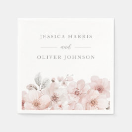 赤面水彩の花の美結婚しい スタンダードカクテルナプキン