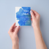 赤面水彩エレガント海洋結婚式招待状 チラシ (手)