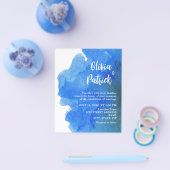 赤面水彩エレガント海洋結婚式招待状 チラシ (シングル)