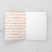 赤面水彩ストライプ金ゴールドグリッターハート カード (内部)