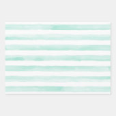 赤面水彩ストライプ金ゴールドグリッターハート ラッピングペーパーシート (正面3)