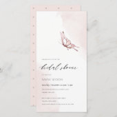 赤面水彩バタフライブライダルシャワー招待状 サンキューカード (正面/裏面)