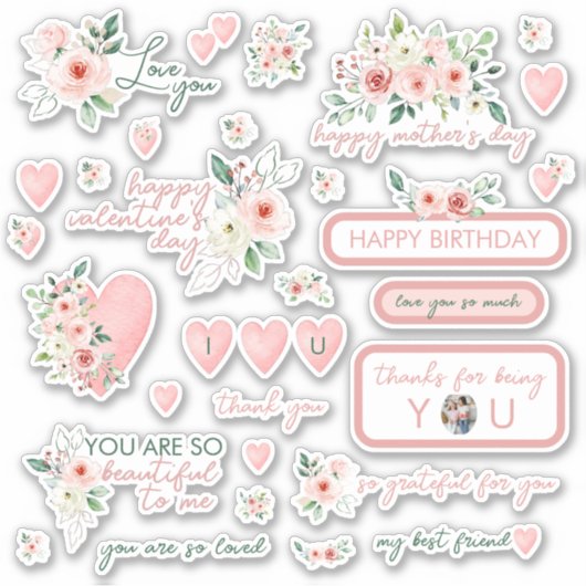 赤面水彩バラシール シール (正面)