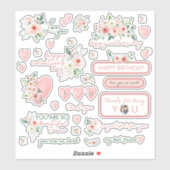 赤面水彩バラシール シール (シート)